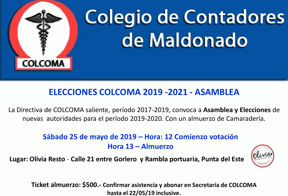 Elecciones COLCOMA 2019 – 2021